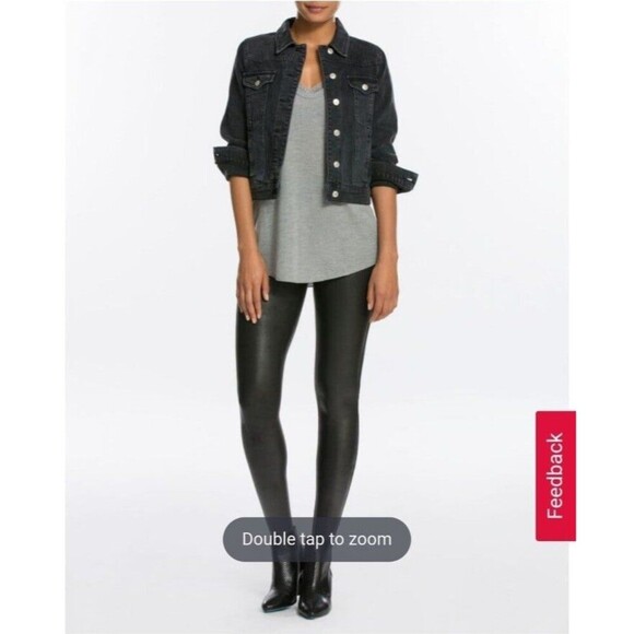 Spanx Metallic Faux Leather Leggings Size S - Picture 2 of 10